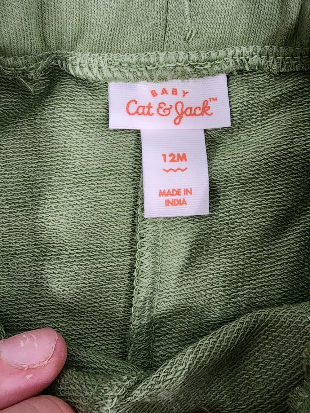 Cat & Jack Olive Green Jogger Pants with Ribbed Pockets